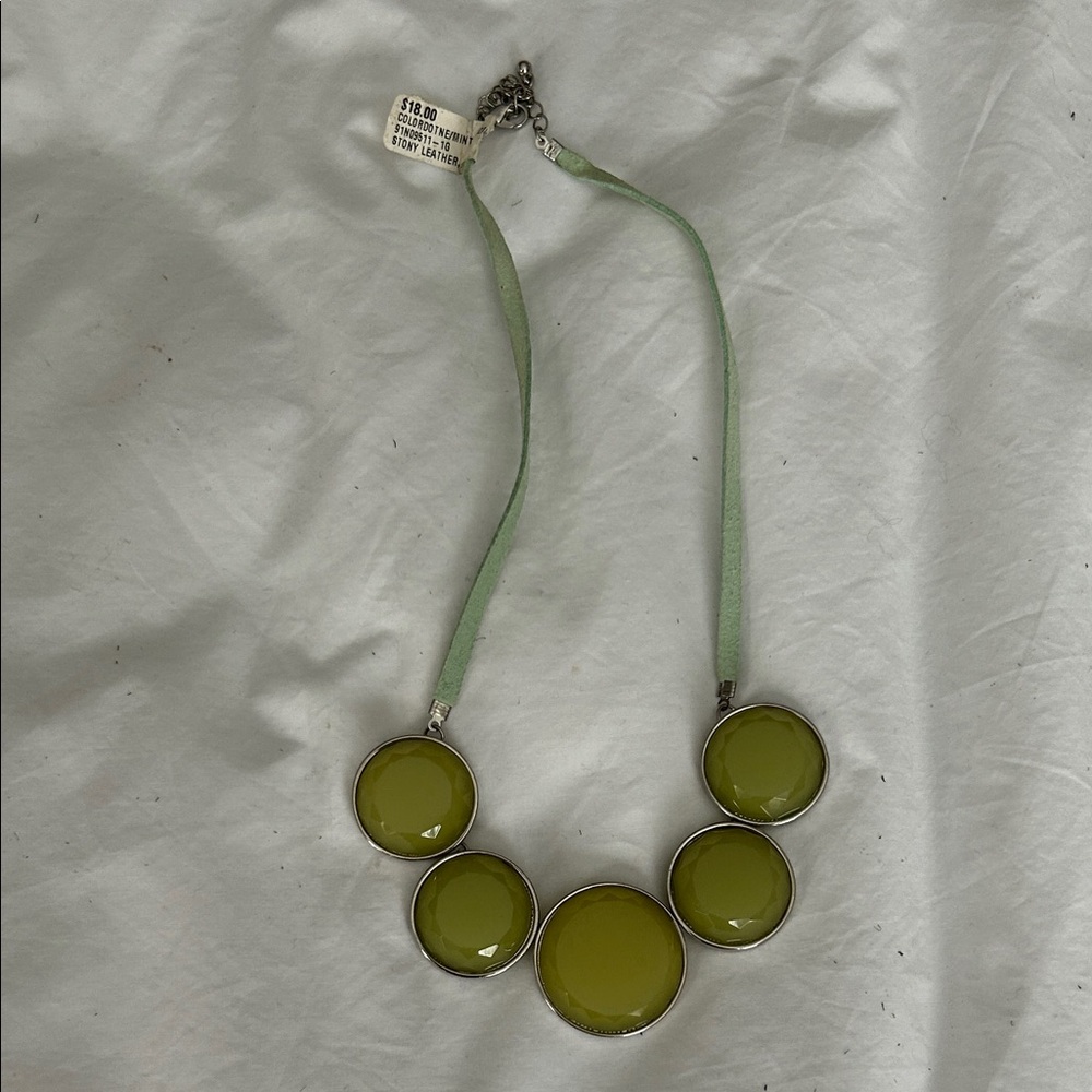 Elegant Green Necklace with Silver Accents